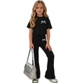 thumbnail image 6 of Fnooota Girls Summer Outfit Sets, Short Sleeve Graphic Casual Kids' Clothing Sets Girls' 2 Piece Sets Black Size 7-8, 6 of 6