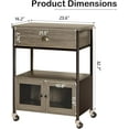 thumbnail image 4 of Catrimown Coffee Cart, Coffee Bar Microwave Cart with Storage, Coffee Cart Station, Wash Grey, 4 of 8