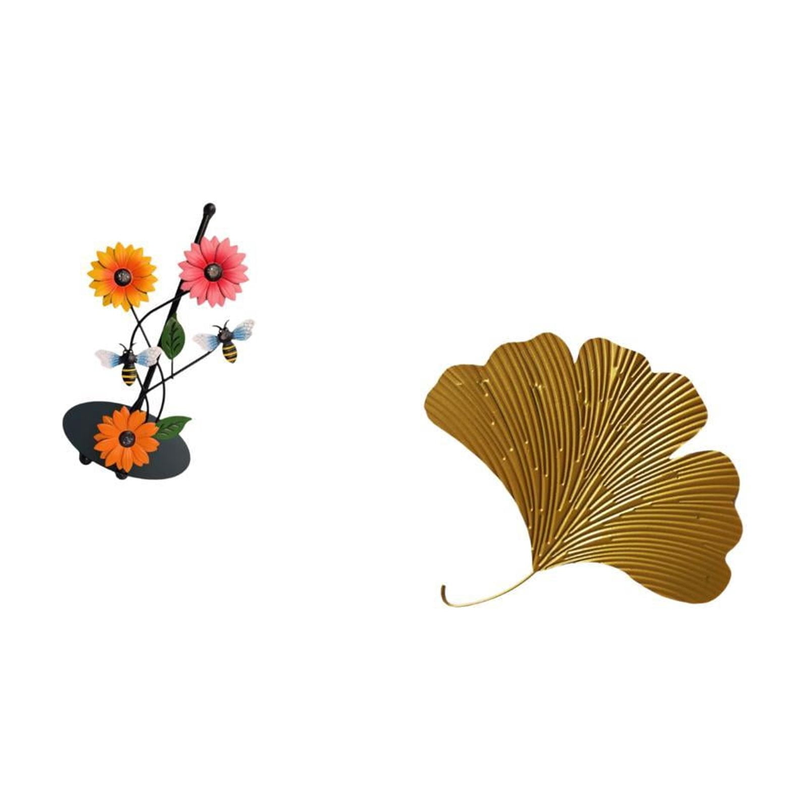 Fiocias Ginkgo Leaves Paper Towel Holder Vertical Tissue Rack Wrought Iron Wall Decor Abstract Sculpture for Home Living Room Office Hotel Dining Room Restaur