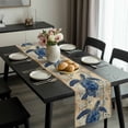 thumbnail image 2 of Blue Sea Turtle Table Runner 72 Inches Long, Vintage Coastal Sheet Music Kitchen Coffee Dining Table Decoration for Home Party Birthday Wedding Home Decor 18x72 Inches, 2 of 8