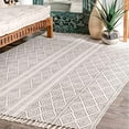 thumbnail image 1 of nuLOOM Olvera Flatweave Diamond Area Rug, 4 x 6, Off-white, 1 of 4