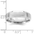 thumbnail image 4 of 14k White Gold 6.2mm Standard Weight Comfort Fit Brushed Satin with Polished Beveled Edge Wedding Band Size 9 - Ring Size 9.0, 4 of 7