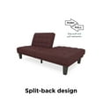 DHP Dexter Futon & Lounger, Convertible Sofa Bed & Couch, Berry
