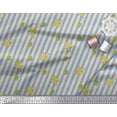 thumbnail image 3 of Soimoi Blue polyester Crepe Fabric Cactus & Stripe Printed Craft Fabric by the Yard 52 Inch Wide, 3 of 3