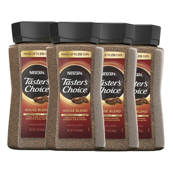 4 PACK | Nescafe Taster's Choice House Blend Instant Coffee, 14 oz.