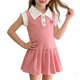 thumbnail image 1 of Odeerbi Niñas Plisado Tenis Vestido Corazón Bordado Color Bloque Sin Mangas Casual Vestido de Golf de Línea A, 1 of 6
