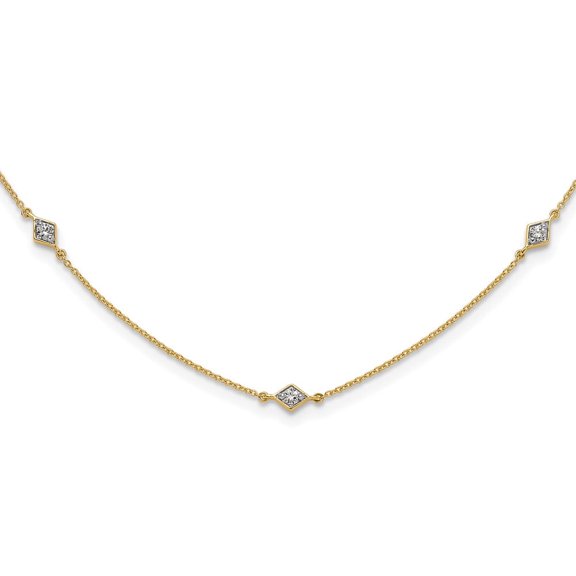 14k 1/2 carat Lab Grown Diamond VS/SI  G  Nine Station 18 inch Necklace