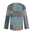 thumbnail image 4 of FAIWAD Long Sleeve V Neck Tops for Women Lapel Button Down Color Block Pullover Tunic Tops, 4 of 5