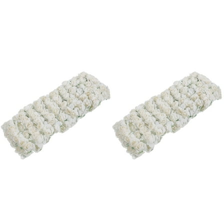 OUNONA 2 Pack Flowers Artificial Paper Rose Simulated Rose 8X1.5cm White