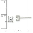 thumbnail image 2 of 925 Sterling Silver Polished CZ Post Earrings, 2 of 4