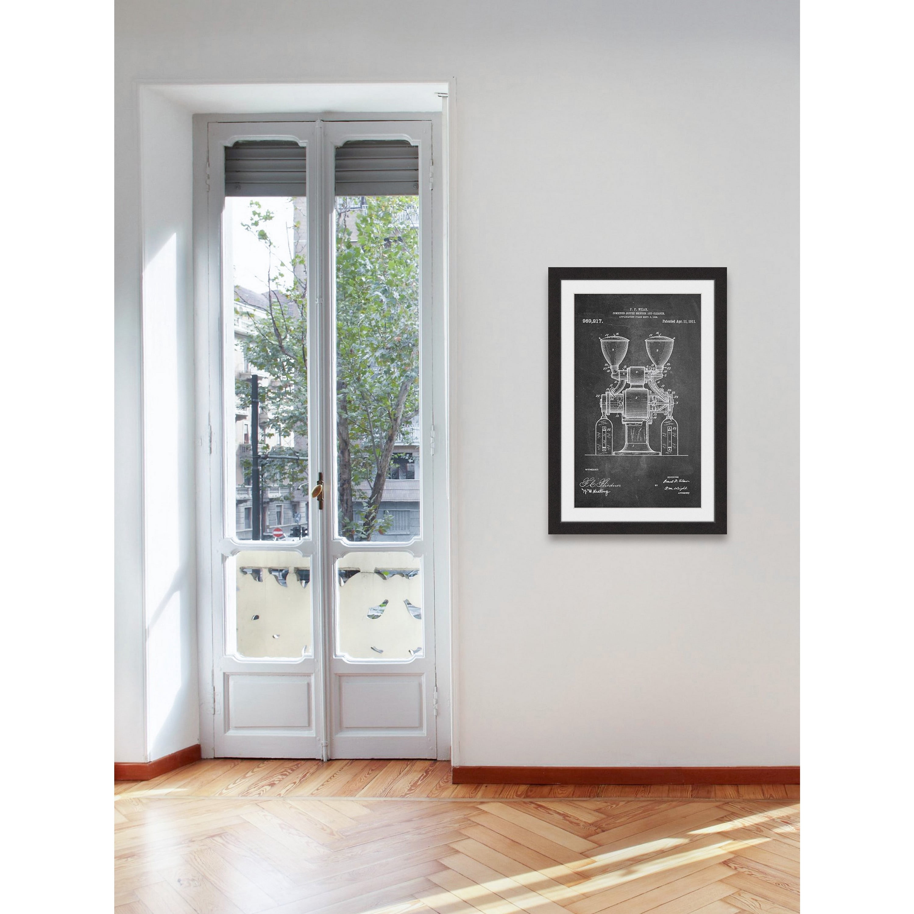 "Coffee Grinder 1911 Chalk" Framed Painting Print