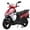 Red, variant on X-Pro Fiji 200 Gas Moped with 13" Aluminum Wheels, Electric & Kick Start, Automatic CVT Transmission Moped for Adults