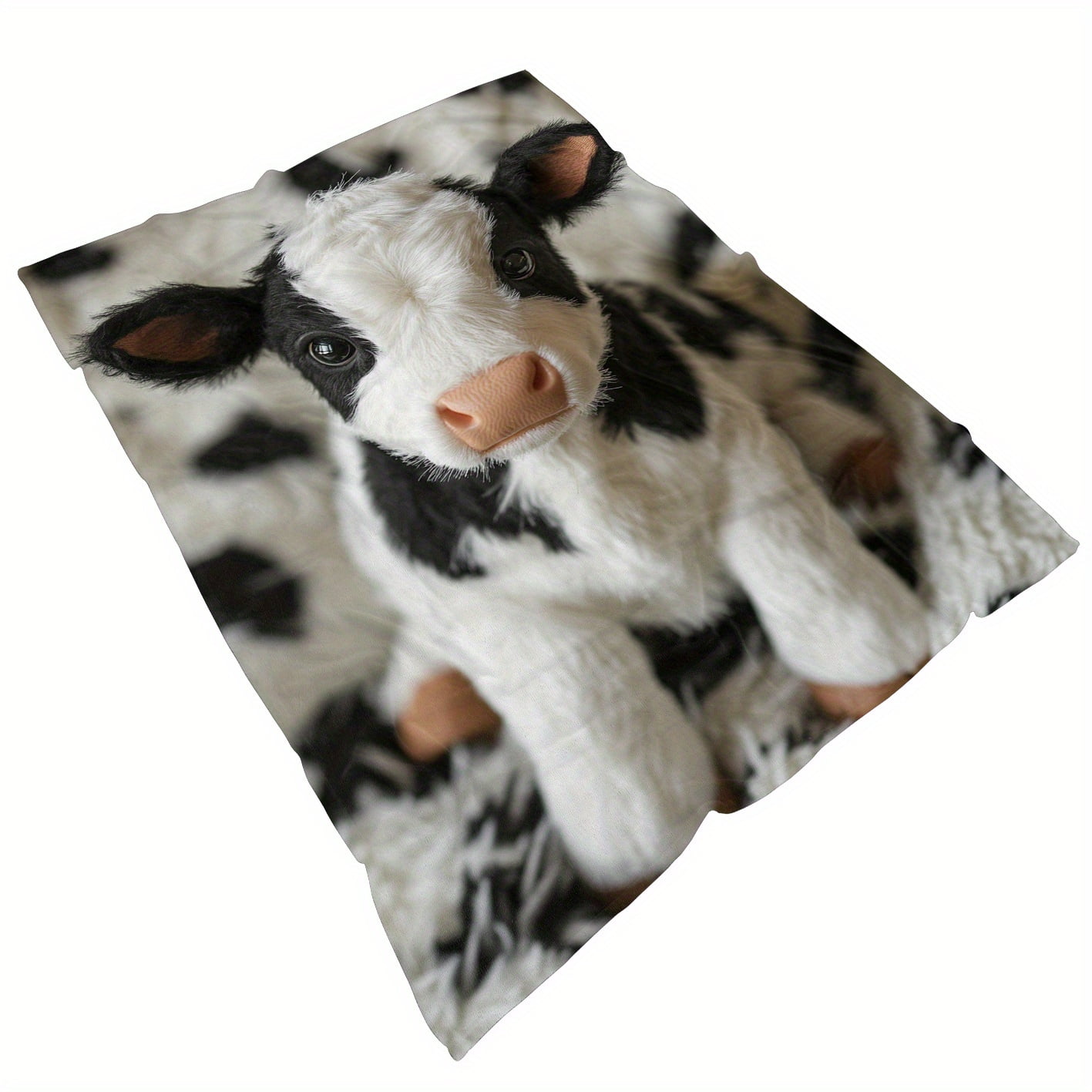 Cozy Cows Print Flannel Blanket - Soft Warm Polyester Fleece Throw for Sofa, Bed, Travel - All Seasons Chunky Knit Blanket, Machine Washable - Ideal Gift for Family and Friends