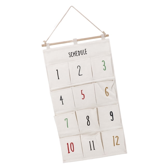 12 Pockets Hanging Organizer, Attractive And Durable, Large Capacity, Space Saving, Easy Installation, Versatile Design, And Solid Wood Material, 37 X 73cm Size For