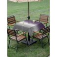 thumbnail image 2 of Square Outdoor Tablecloth With Umbrella Hole And Zipper– Purple Grey Gradient Waterproof Patio Table Cover for Party, Picnic, Backyard, 60"x60" , Abstract Watercolors, 2 of 8