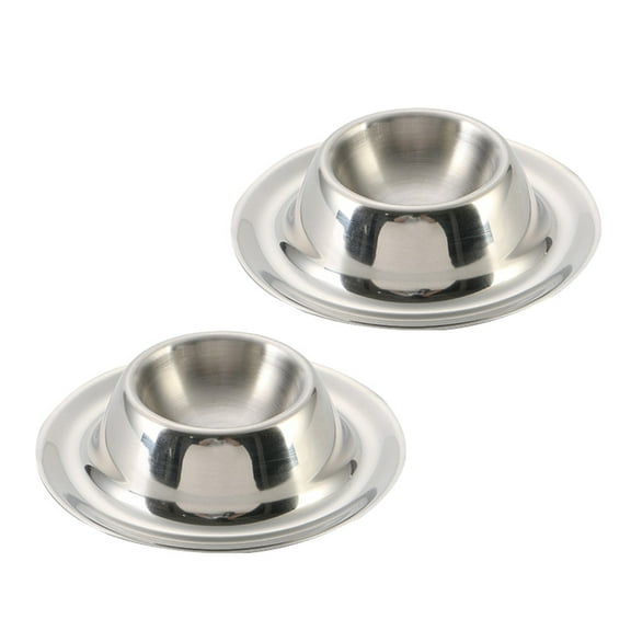 TAILTOSS 2Pcs Soft Boiled Egg Holder Egg Display Stand for Brunch Use Kitchen Tool Silver