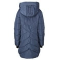 thumbnail image 2 of Sportoli Women's Winter Coat Down Alternative Hooded Long Vestee Puffer Jacket - Dusty Blue (2X), 2 of 7