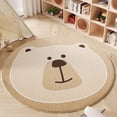 thumbnail image 1 of Poowe Round Kids Play Mat Baby Nursery Rug Round Educational Alphabet Soft Area Rug Non Slip for Children Toddlers Bedroom (Round 47.2", Brown Bear), 1 of 4