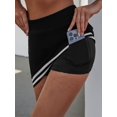 thumbnail image 2 of Women's Black Slimming Straight-Cut Skirt with White Stripes - Breathable High-Quality Fabric, Pockets & Minimalist Design for Sportswear & Casual Wear, Machine Washable, 2 of 5