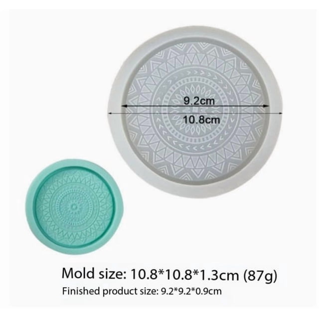 Molde de silicona for posavasos redondo hecho a mano, for manualidades de tazas, 1 molde de silicona líquida for proyectos de fondant y resina