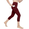 thumbnail image 5 of biudgviw Girls Capri Leggings with Pockets Casual High Waisted Athletic Yoga Pants Breathable Soft Dance Running Tights for Kids, 5 of 7