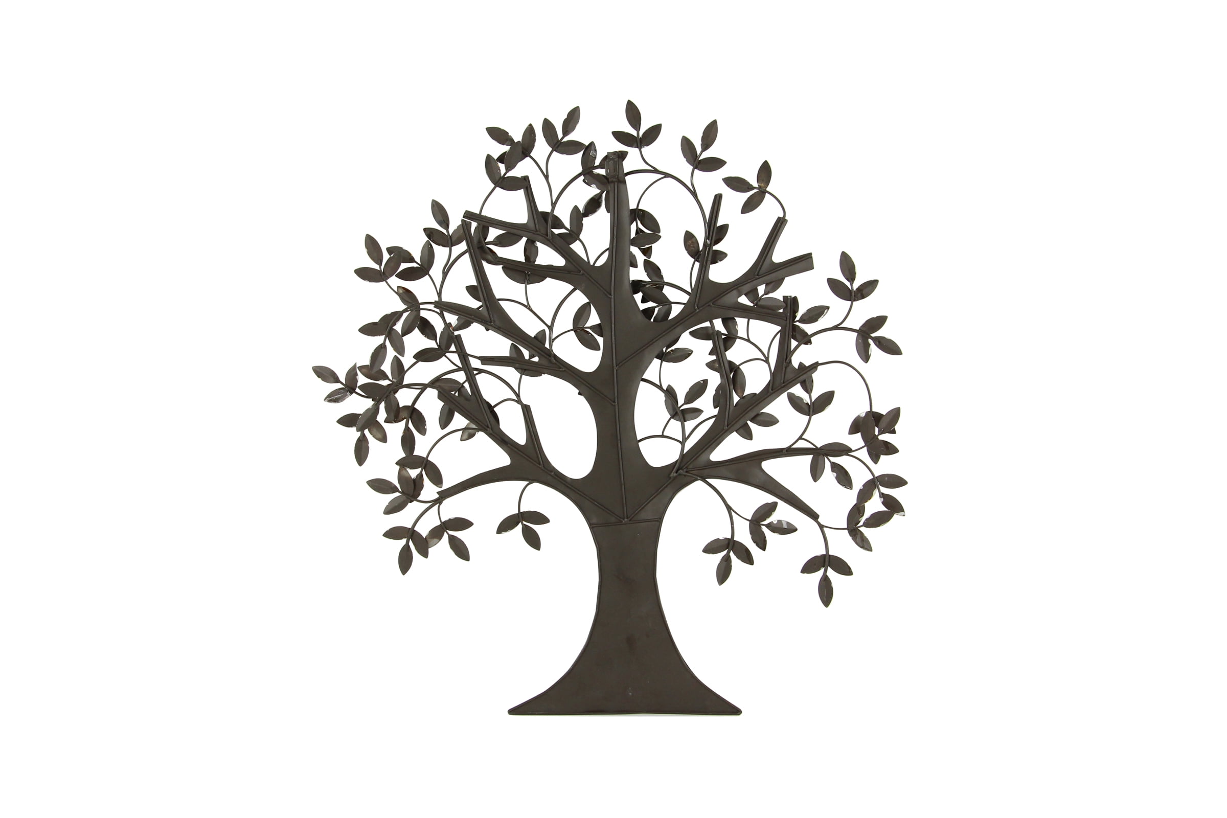 Decmode 31 X 32 Brown Gold Autumn Leaves Traditional Metal Wall Art Tree