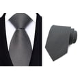 thumbnail image 2 of Pack of 3 Men‘s Woven Jacquard Neckties - Classic Stripe & Check Pattern, Extra Long Length for Big & Tall, Formal Business and Wedding Party Ties, 2 of 4