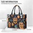 thumbnail image 3 of Large Capacity Tote Bag,Halloween Pumpkins Skulls Bats and Eyeballs Handbag Fashion Luxury Tote Bag,15.7"x13"x 5.1" Inches,Laptop Compatible, 3 of 6