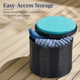 thumbnail image 3 of Pouf Exterior Redondo de Mimbre Negro/Verde Azulado de Best Choice Products, 3 of 8