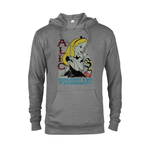 Disney Alice in Wonderland with Flowers Vintage Retro - Pullover Hoodie for Adults - Customized-Graphite Heather