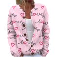 thumbnail image 2 of IMENGL Cute pattern printed button woolen cardigan, Pink XL, Size M-2XL, 2 of 4