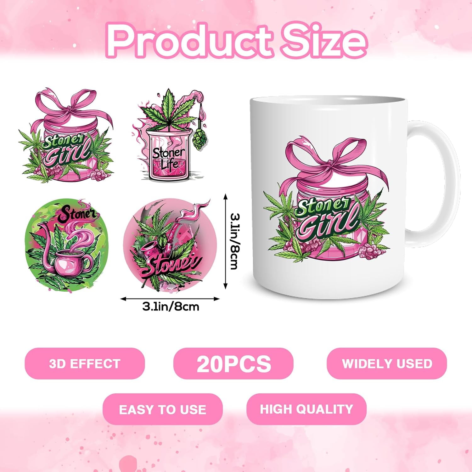 WarmHaven Funny UVDTF Cup Wrap - 20 Sheets Sarcastic UV DTF Cup Wraps for 16 OZ Glass, Humorous UV DTF Decals, Waterproof Rub on Transfer Stickers for Water Bottle Mug Tumbler, DIY Crafts