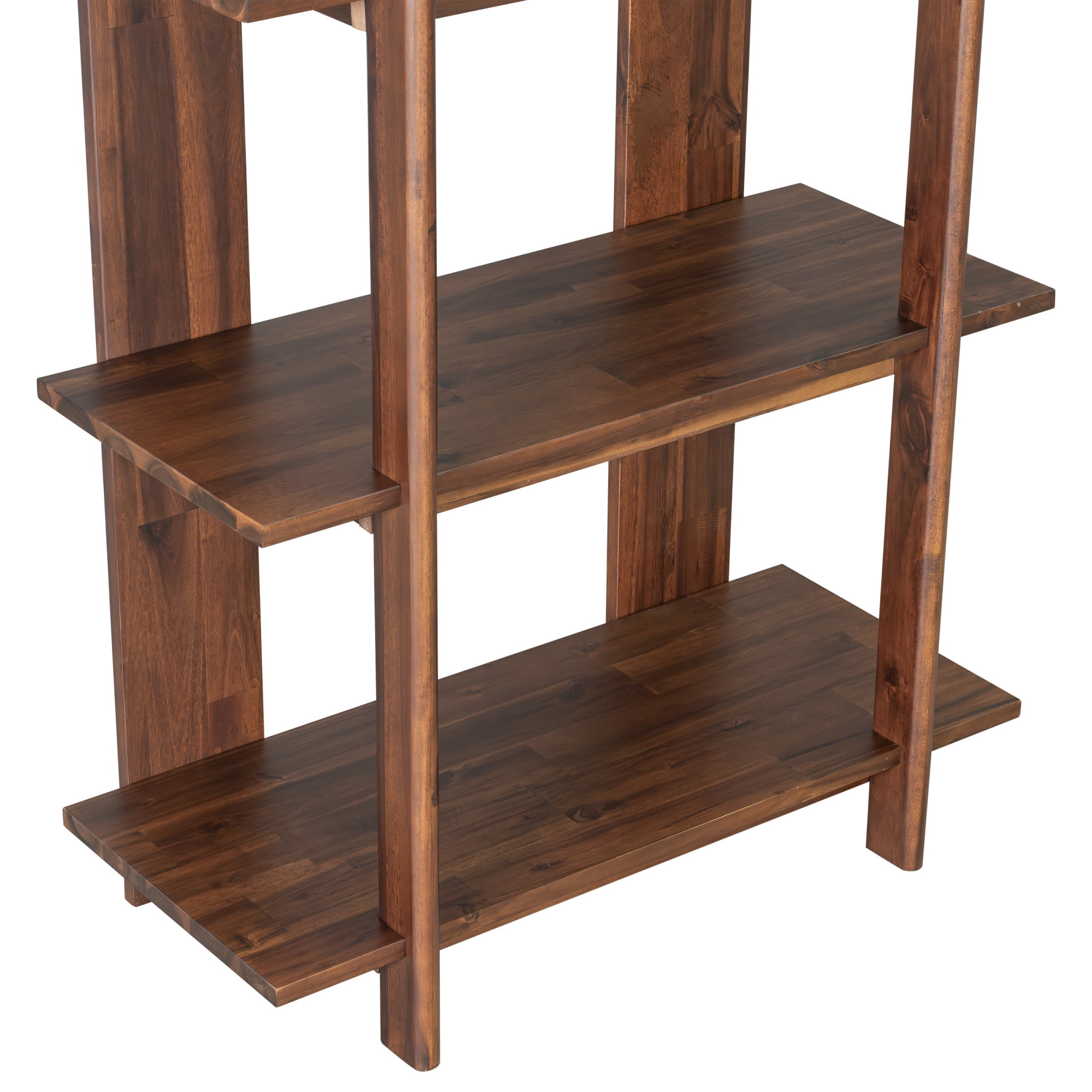 Christopher Knight Home 4-Tier Open Bookcase, 70.2" Solid Acacia Wood Modern Display Bookshelf, Walnut Finish