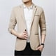thumbnail image 3 of Chaqueta de traje de un solo pecho para hombre, abrigo corto, blazer masculino azul, vintage, de moda, clásico, nuevo en ropa de primavera, informal, 3 of 4
