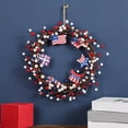 thumbnail image 7 of HuiXinOu Patriotic Independence Day Berry Garland with US Flag Design Red White Blue Door Hanging for Holiday Home Decoration, 7 of 7