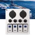 thumbnail image 4 of Panel de interruptor basculante para barco a prueba de agua interruptor basculante de doble puerto USB interruptores de aleación de aluminio para motocicletas ANGGREK Otros, 4 of 8