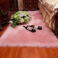 thumbnail image 4 of 3 Sizes 3 Colors Rectangle Soft Fluffy Rug Shaggy Rugs Faux Sheepskin Rugs Home Decor Mats for Living Room,Bedroom -Pink, White, Grey, 4 of 7