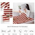 thumbnail image 4 of Christmas Throw Flannel Blanket 50x80In Watercolor Red Cappuccino Stripe Linen Texture Super Soft Cozy Bed Blanket, Lightweight Plush Fuzzy Bed Throw for Bedroom Sofa Couch Living Room, 4 of 4