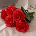 thumbnail image 4 of Soumake Artificial Flower Realistic Looking Bent Freely Faux Silk Flower Simulation Rose Bouquet Flower Decor for Home, 4 of 8