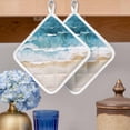thumbnail image 2 of Blue Teal Beach Coastal Pot Holders for Kitchen Heatproof Potholder, 2 Pack Summer Nautical Seaside Ocean Hot Pads Multipurpose Oven Pads Cloth Potholders Trivet for Cooking and Baking, 2 of 8