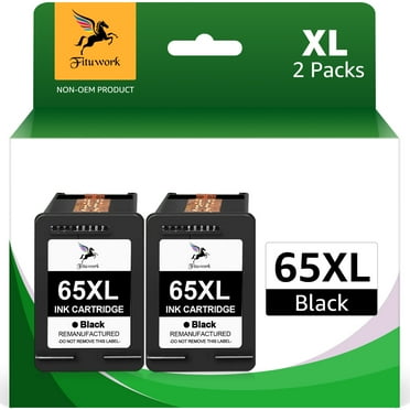 65XL 65 Ink Black Ink Cartridges Replacement for HP Ink 65 XL to Use with HP Deskjet 2622 2624 2652 2655 3720 3721 3722 3723 3732 3758 Envy 5052 5058 (2 Black )