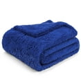 thumbnail image 2 of PAVILIA Sherpa Throw Blanket For Couch Sofa, Blue Fluffy Warm Plush Blanket for Bed, Cozy Super Soft Lightweight Throw, Fuzzy Decorative Blanket, All Season Home, 50x60, 2 of 9