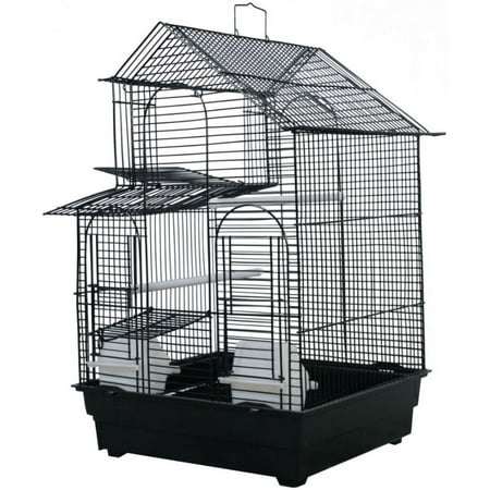 AE Cage Company House Top Bird Cage Assorted Colors, Perfect for small to medium birds 16" x 14" x 23"