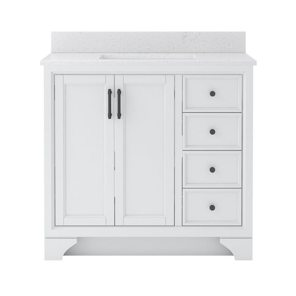 Craft   Main LCWVT3722D-QCV Lanagan 36" Free Standing Single Basin Vanity Set - White