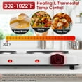 thumbnail image 3 of Ambifirner Electric Hot Plate for Cooking,Electric Cooktop 2 Burner,2000W Portable Electric Stove,Glass Cooktop Stepless Temperature Adjustments,Countertop Cooktop for Dorm,Compatible, 3 of 9