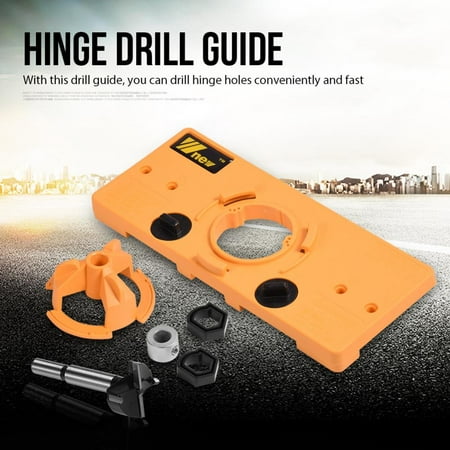 Anauto 35mm Concealed Hinge Jig Boring Hole Drill Guide Cutter Bit Set, Hinge Jig Drill Guide, Hole Boring