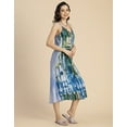 thumbnail image 3 of Moomaya Sleeveless V Neck A-Line Printed Rayon Dress - Women's Elegant Dress, 3 of 9