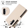 thumbnail image 5 of Decase for Samsung Galaxy A56 5G Wallet Phone Case with Crossbody Lanyard Strap&Wrist Strip,Shockproof Stylish Zipper Pockets Case with Card Slots+Cash Slots,PU Leather Folio Book Design,Apricot, 5 of 9
