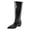 Black, variant on Viluyesy Womens Knee High Boots Pointed Toe Low Block Heel Side Seam Faux Leather Casual Comfortable Shoes Brown Size 9
