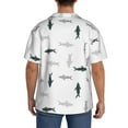 thumbnail image 5 of Vsdgher Party Shark Cute Print Men's Wrinkle Free Untucked Cuban Shirt Business Casual Button Down Shirts Short Sleeve Shirt, 5 of 7